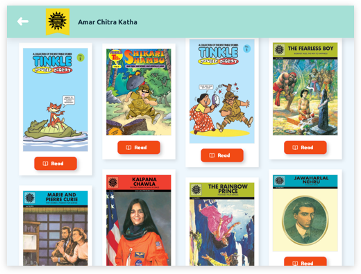 Online comic book subscription app for kids